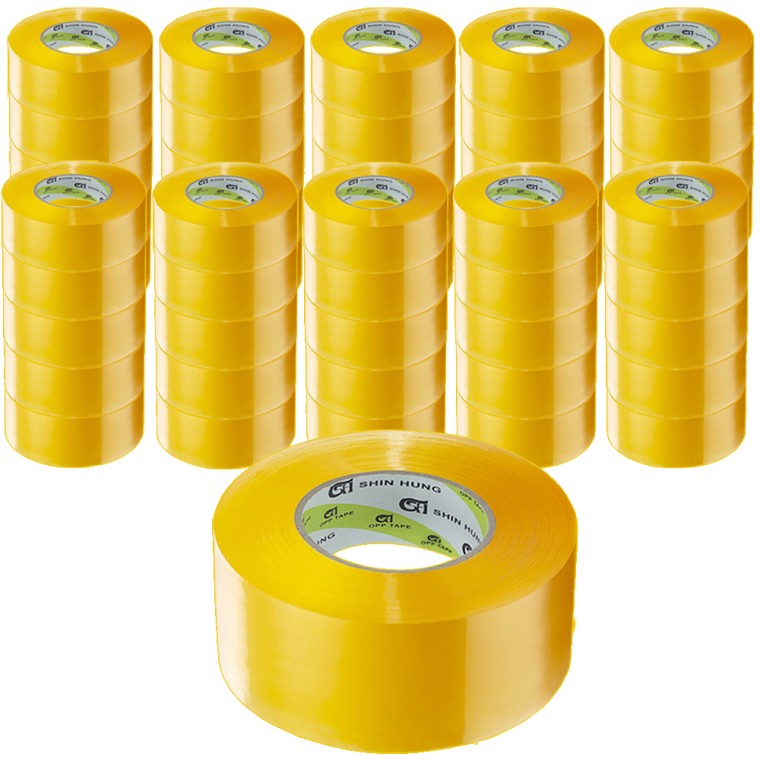 [신흥] 박스테이프 40M/50M/80M 투명 황색 칼라