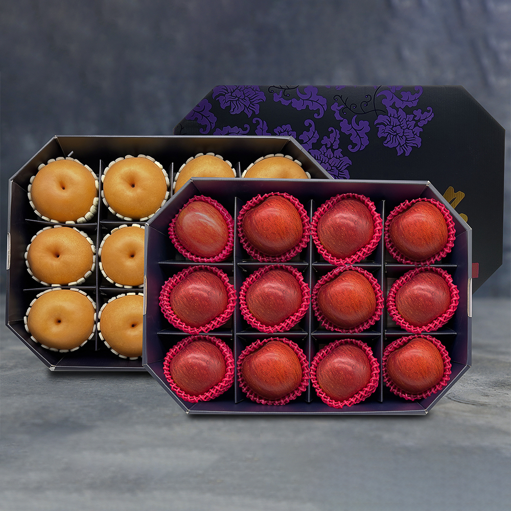 [노블] 팔각 1+1 프리미엄 선물세트 (12kg/사과12과+배12과)