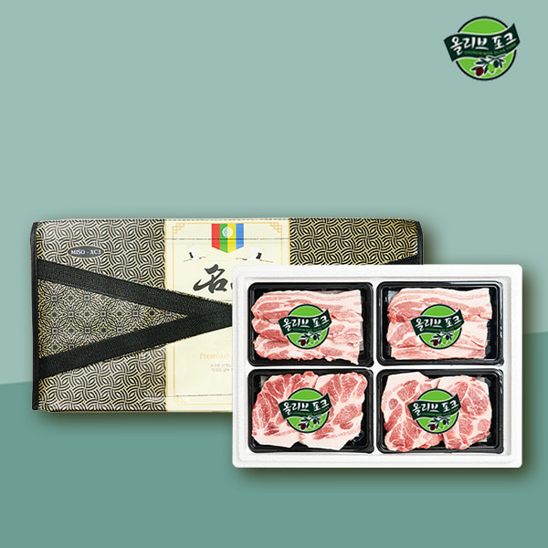 [올리브포크] 한돈 으뜸선물세트 1호 1.2kg (삼겹300,삼겹300,목살300,목살300)