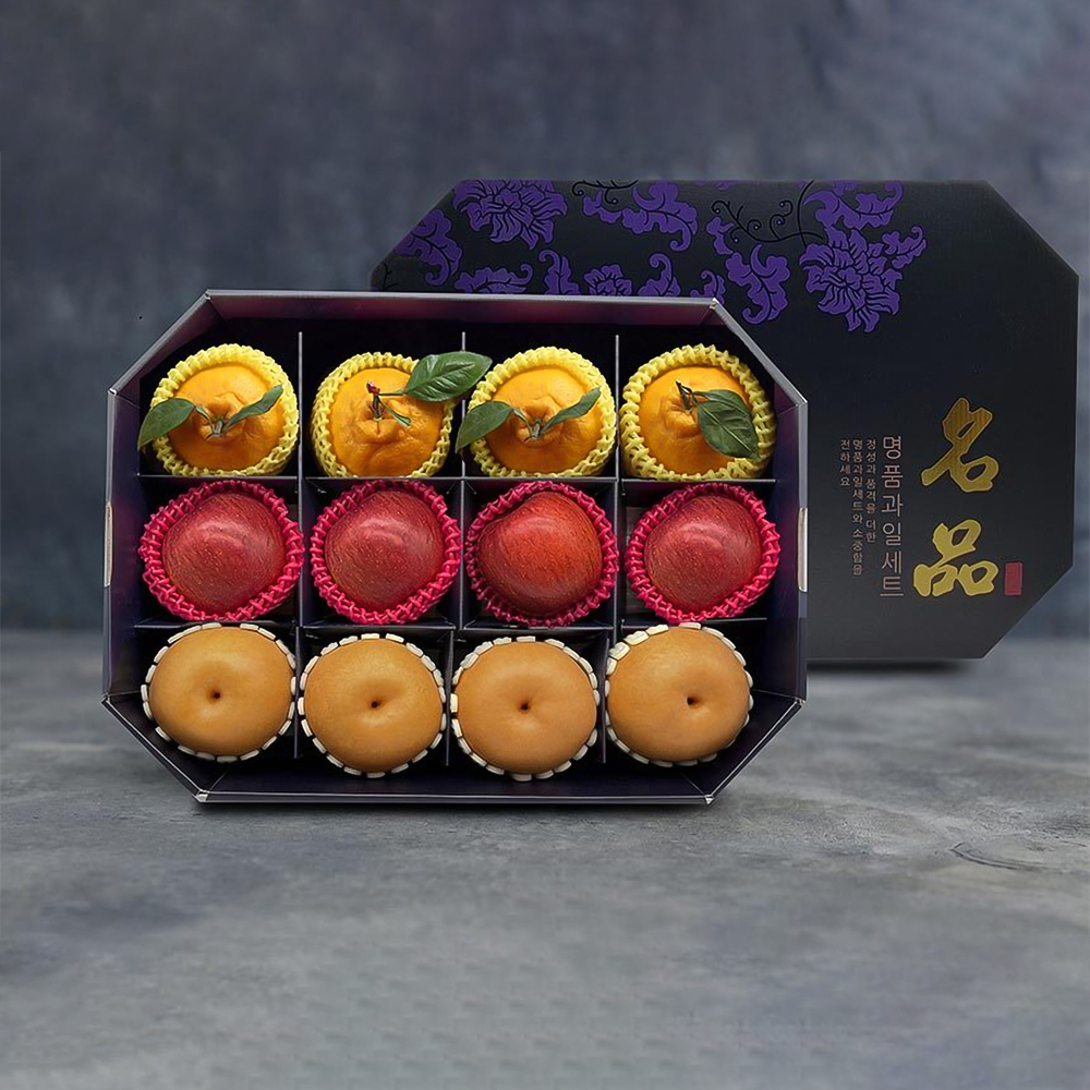 [노블] 팔각 3종혼합 VIP 선물세트 (5.5kg/사과4과+배4과+한라봉4과)