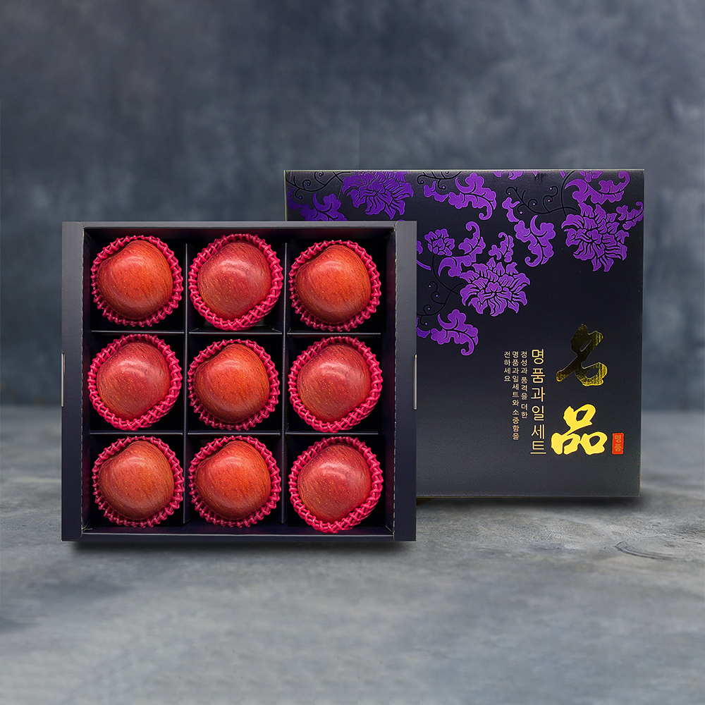 [노블] 사각 프리미엄 사과 선물세트 (3kg/사과9과)