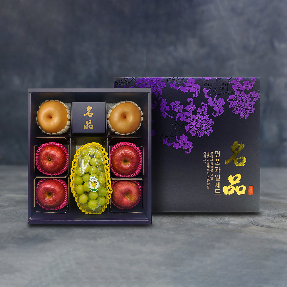 [노블] 사각 샤인 3종세트 VIP 3호 (3.6kg/샤인머스켓1+사과4+배2)