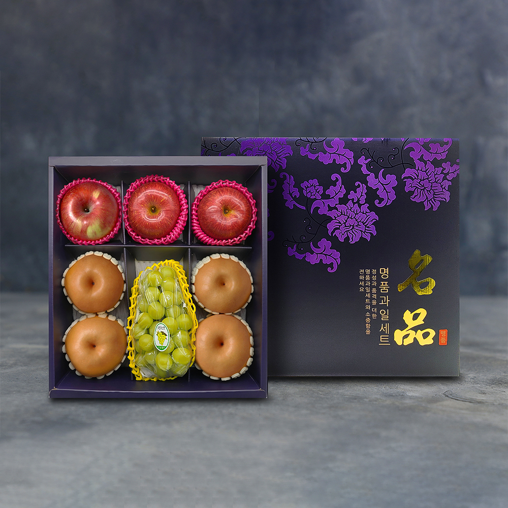 [노블] 사각 샤인 3종세트 프리미엄 2호 (4.1kg/샤인머스켓1+사과3+배4)