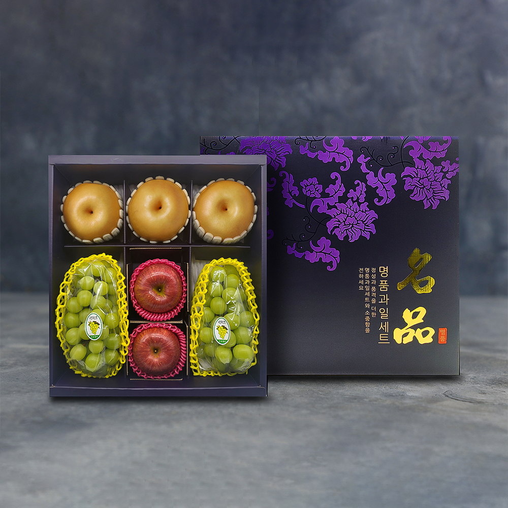 [노블] 사각 샤인 3종세트 실속 1호 (3.7kg/샤인머스켓2+사과2+배3)