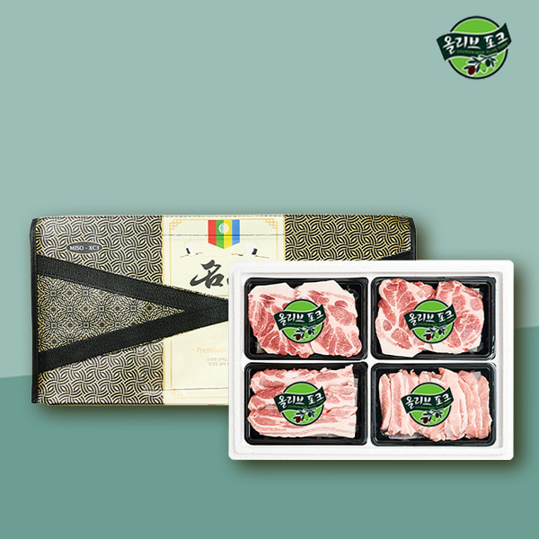 [올리브포크] 한돈 으뜸선물세트 6호 1.6kg (목살400,목살400,삼겹400,항정살400)