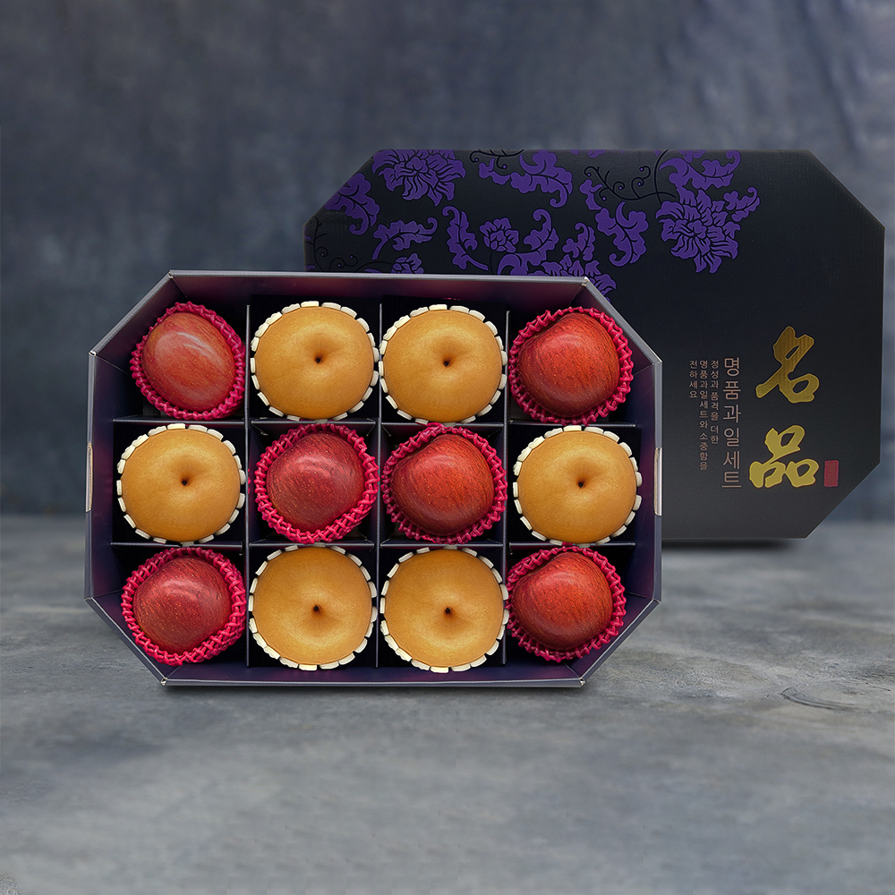 [노블] 팔각 2종혼합 프리미엄 선물세트 (5.7kg/사과6과+배6과)