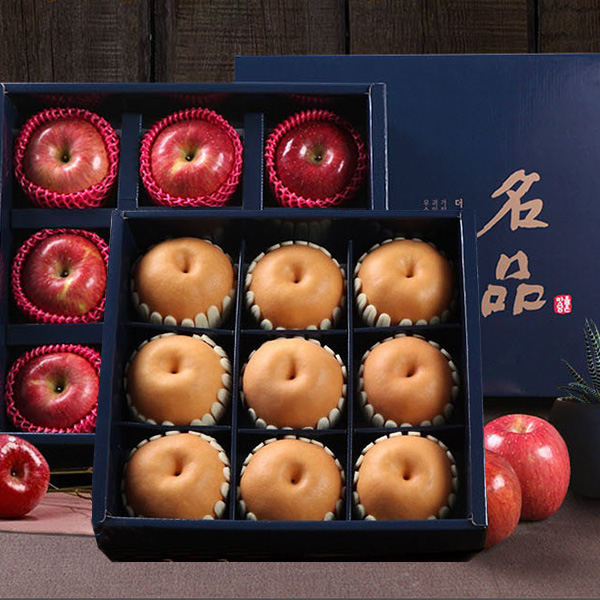 [노블] 사각 1+1 실속 선물세트 (7.5kg/사과9과+배9과)