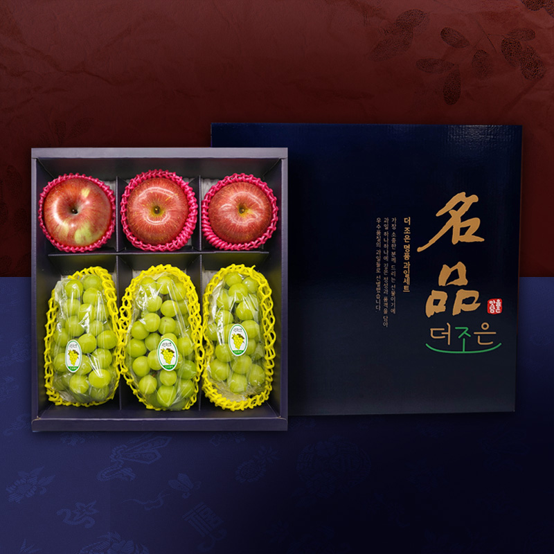[노블] 사각 샤인 2종세트 실속 1호 (2.9kg/샤인머스켓3+사과3)