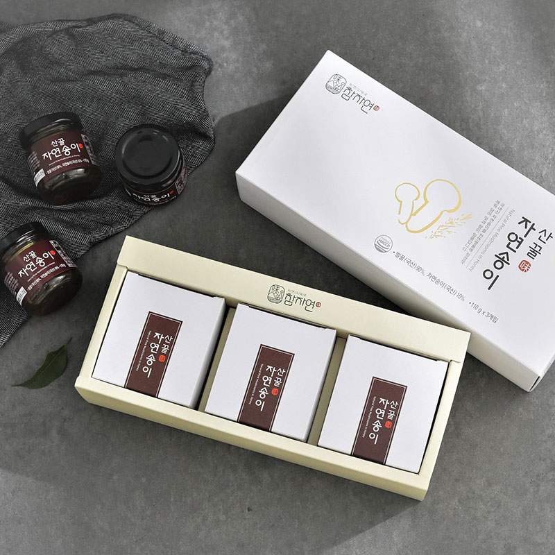 [참자연] 산꿀자연송이 꿀담은 선물세트 (유리병) 110g 3병