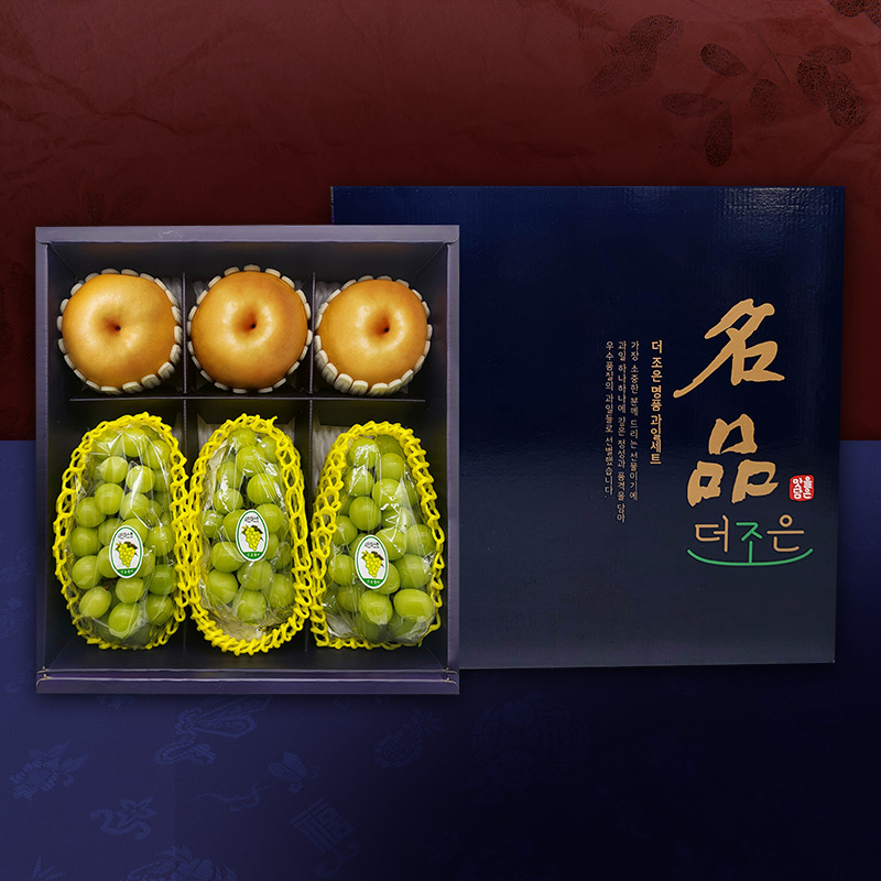 [노블] 사각 샤인 2종세트 실속 1호 (3.8kg/샤인머스켓3+배3)