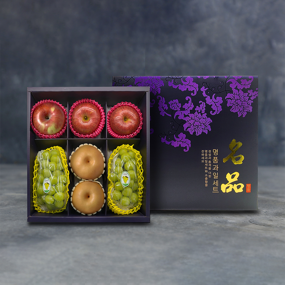[노블] 사각 샤인 3종세트 실속 1호 (3.4kg/샤인머스켓2+사과3+배2)