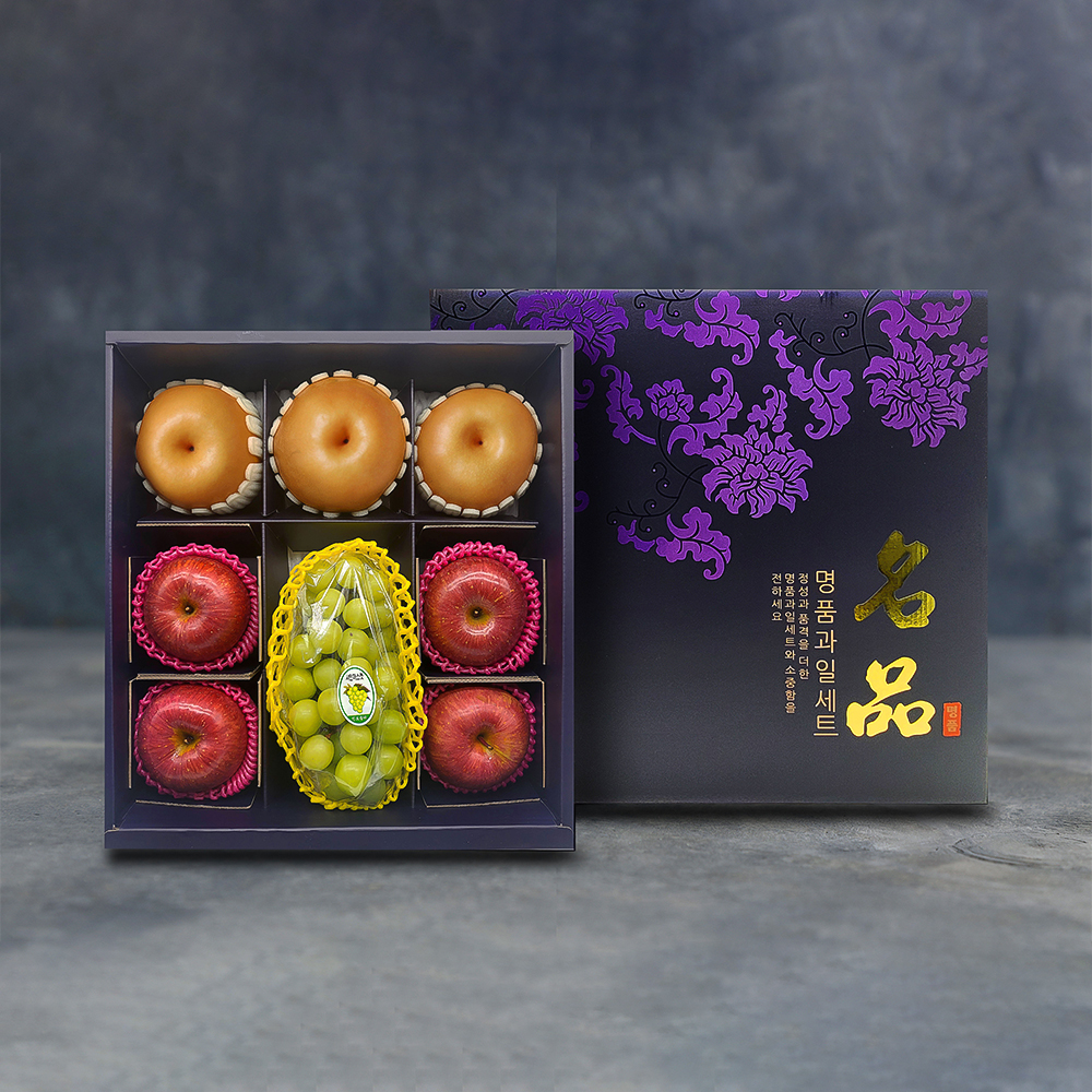 [노블] 사각 샤인 3종세트 실속 1호 (3.5kg/샤인머스켓1+사과4+배3)