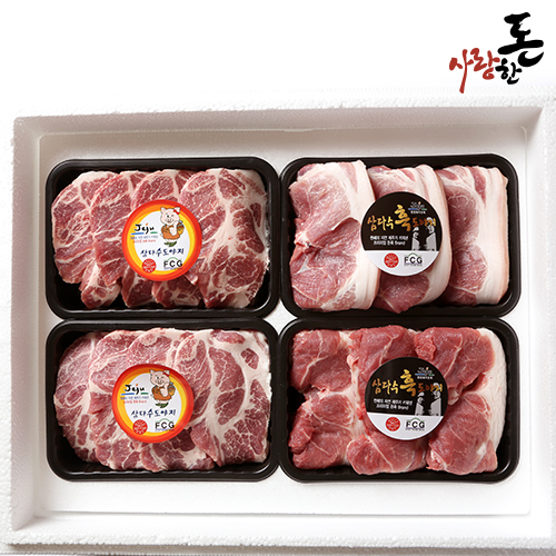 [사랑한돈] 제주 돼지 흑백돈 스페셜 2Kg (흑전지 1Kg+목살 1Kg)