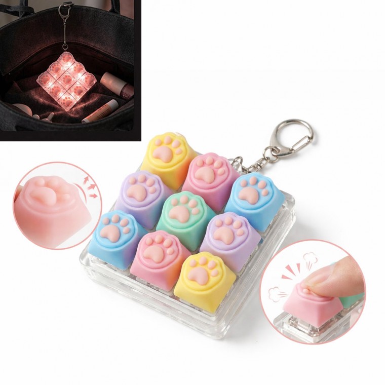 [퀸더랜드] 귀여운 led 고양이 키링 가방 에어팟 열쇠고리 자동차 키홀더 인형