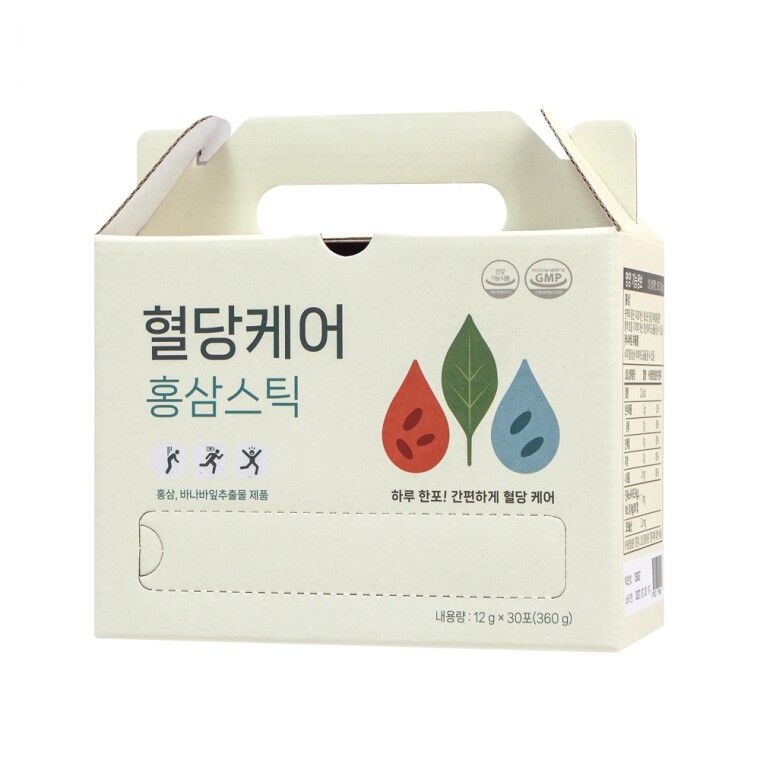 진웰스 식후 혈당케어 홍삼스틱 12g x 30포 국내산 6년근 발효 홍삼액 선물