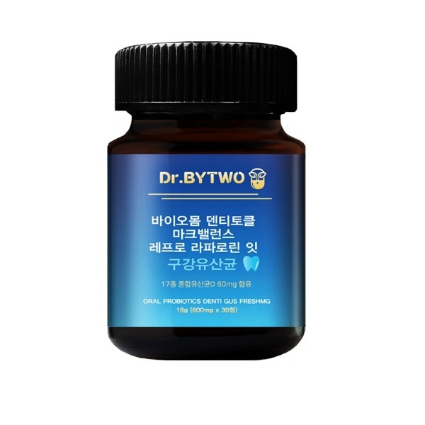 닥터바이투 바이오몸 덴티토클 마크밸런스 레프로 라포로린 잇 구강유산균 [600mg x 30정]